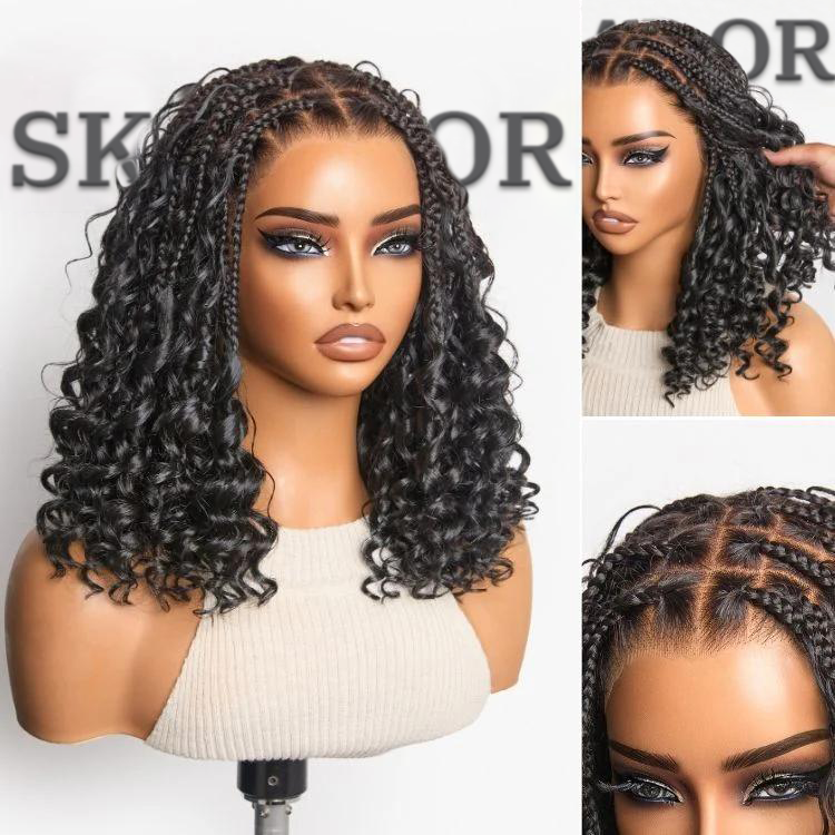 Skipadorhair Knotless Boho Curls Braided Bob Wig – Effortless Style in Minutes!