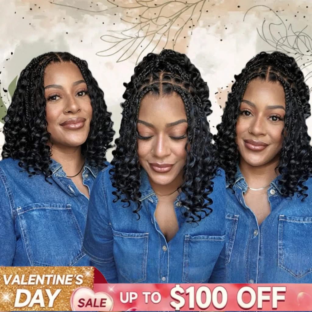 Skipadorhair Knotless Boho Curls Braided Bob Wig – Effortless Style in Minutes!