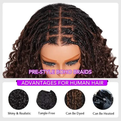 Skipadorhair Knotless Boho Curls Braided Bob Wig – Effortless Style in Minutes!