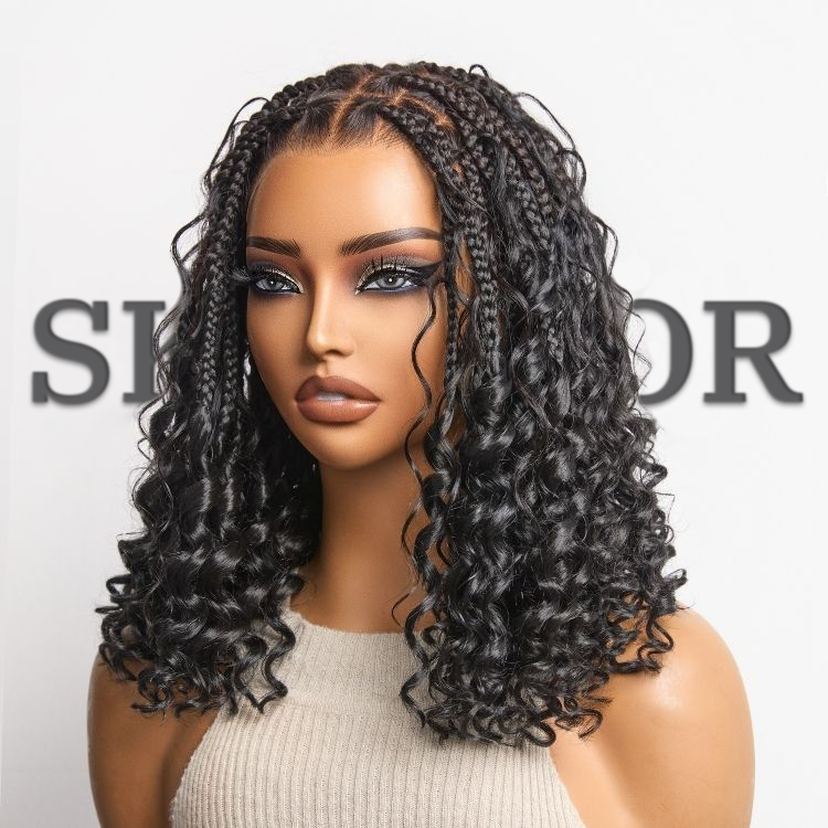 Skipadorhair Knotless Boho Curls Braided Bob Wig – Effortless Style in Minutes!
