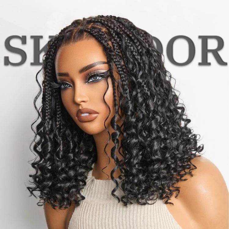 Skipadorhair Knotless Boho Curls Braided Bob Wig – Effortless Style in Minutes!