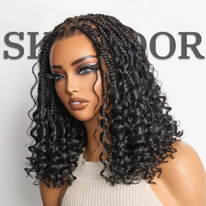 Skipadorhair Knotless Boho Curls Braided Bob Wig – Effortless Style in Minutes!